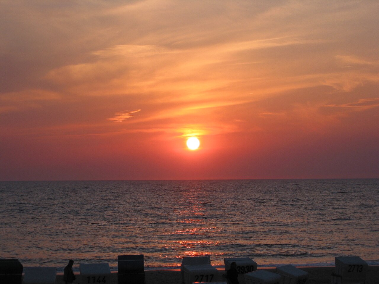 Sonnenuntergang am Strand von Westerland auf Sylt